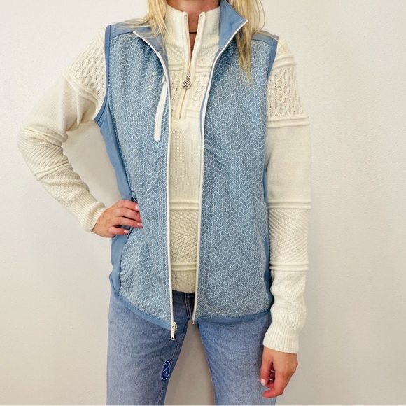 New RLX Ralph Lauren Golf Chevron Front Print French Terry Full Zip Vest - Picture 5 of 13